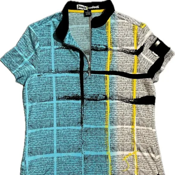 Jamie Sadock 1/4 Zip Slinky Pullover Woman's Short Sleeve Golf Shirt SZ M - Picture 4 of 9